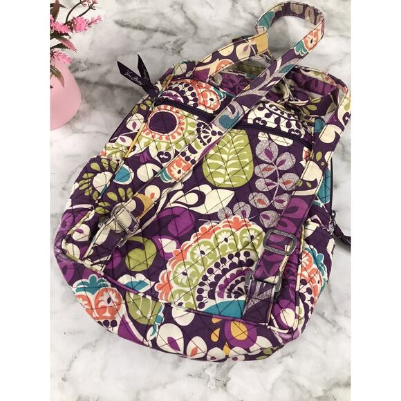 VTG 90's Y2K Vera Bradley Backpack Retired Paisley Print Quilted Boho Colorful - Picture 4 of 11